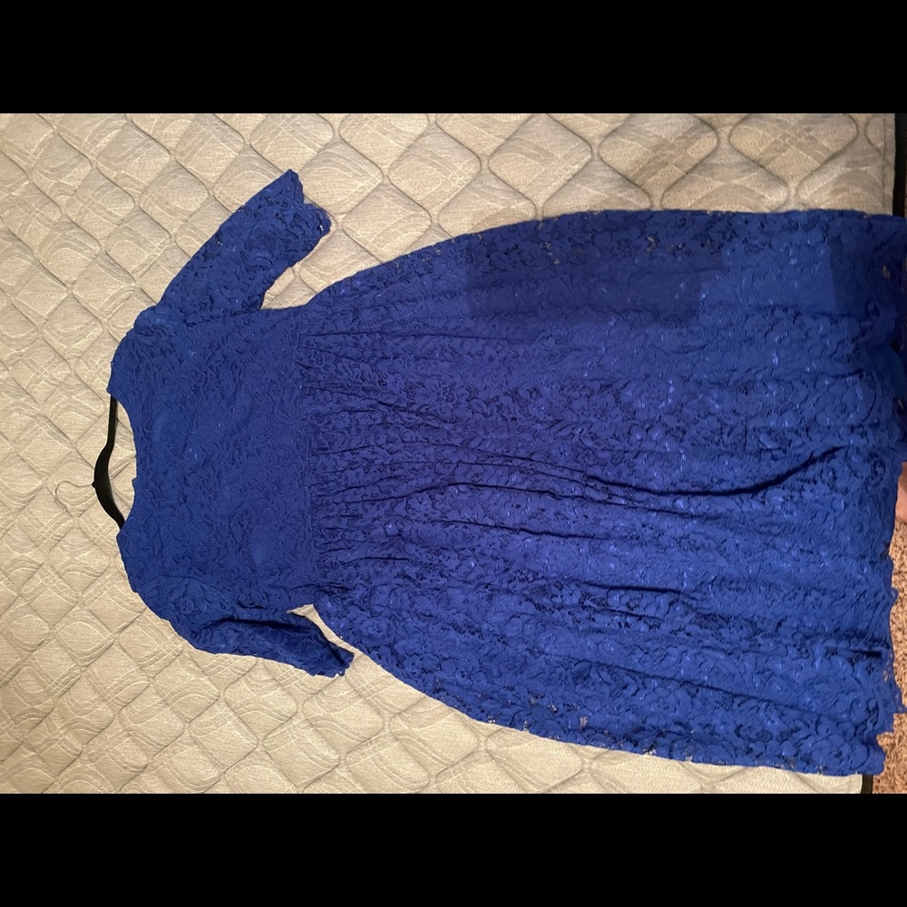Dainty Jewells sapphire blue lace dress 2X midi length